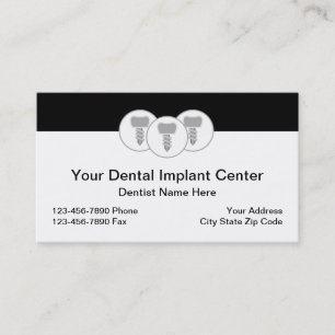 Tarjetas de presentación de tema de implantes dent