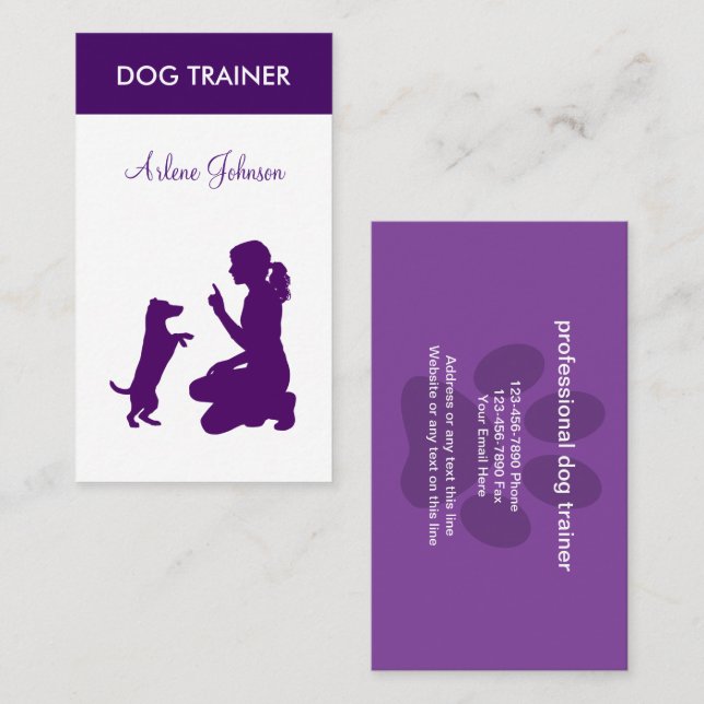Tarjetas de presentación de tema de perro profesio (Anverso / Reverso)