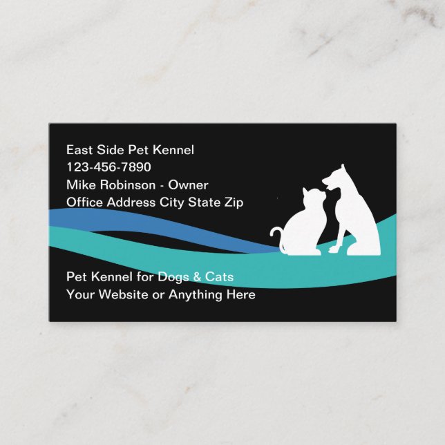 Tarjetas de presentación de tema de perro y gato d (Anverso)