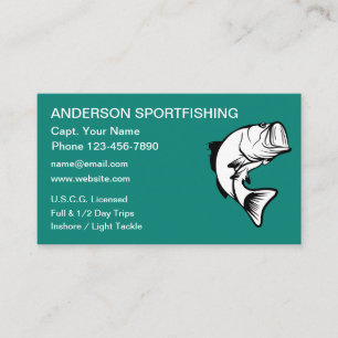 Tarjetas de presentación de tema de pesca deportiv