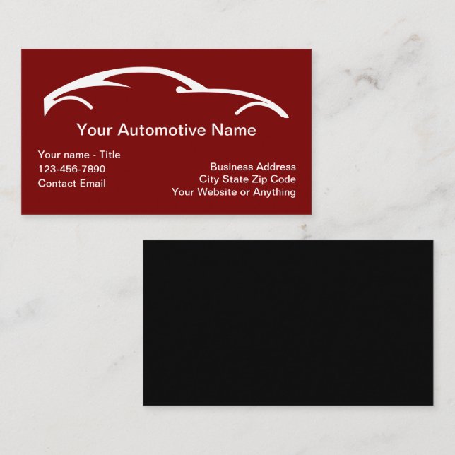 Tarjetas de presentación de tema empresarial autom (Anverso / Reverso)
