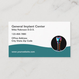 Tarjetas de presentación de temas de implantes den