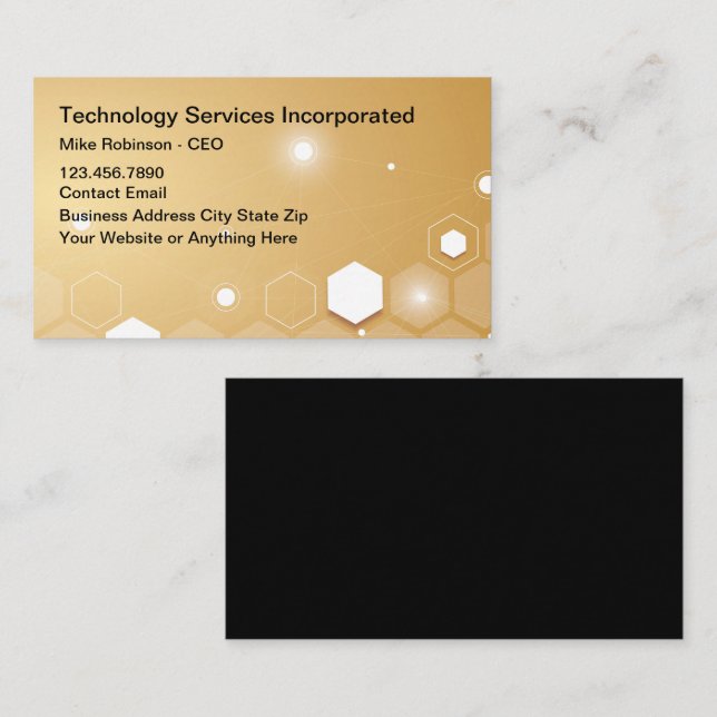 Tarjetas de presentación de temas de tecnología de (Anverso / Reverso)