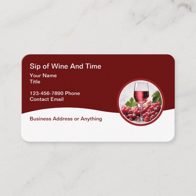 Tarjetas de presentación de temas de vino (Anverso)
