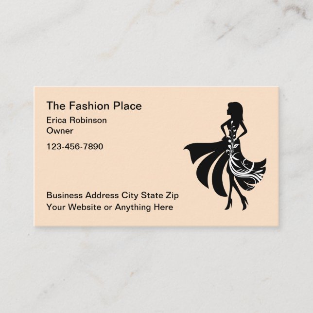 Tarjetas de presentación de tienda de moda y ropa  (Anverso)