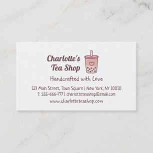Tarjetas de presentación de tienda de té Boba y re