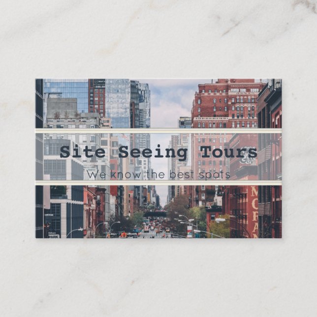 tarjetas de presentación de tours de sightseeing (Anverso)