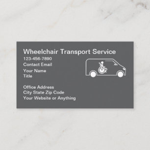 Tarjetas de presentación de transporte médico en s