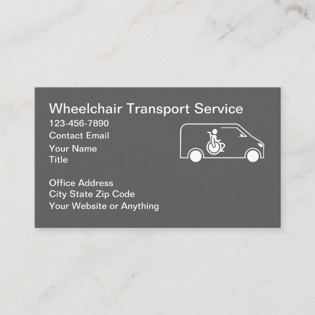 Tarjetas de presentación de transporte médico en s (Anverso)