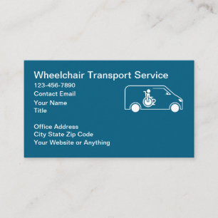 Tarjetas de presentación de transporte médico en s