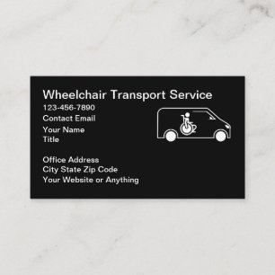 Tarjetas de presentación de transporte médico en s