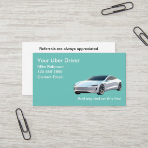 Tarjetas de presentación de Uber Conductor Tema de