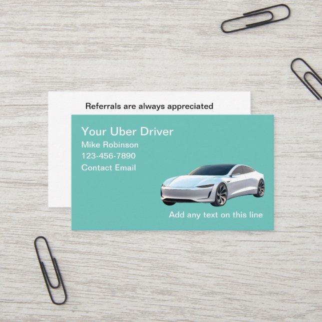 Tarjetas de presentación de Uber Conductor Tema de (Anverso/Reverso In Situ)
