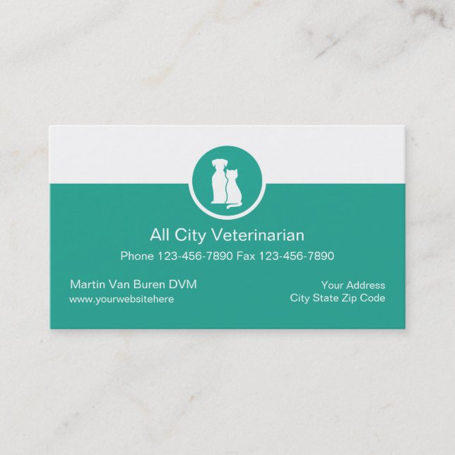 Tarjetas de presentación de veterinaria (Anverso)