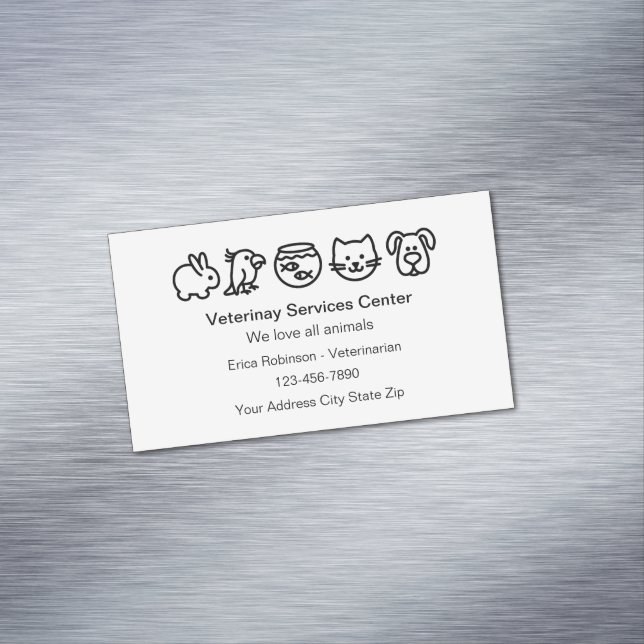 Tarjetas de presentación de veterinaria simples nu (In Situ)