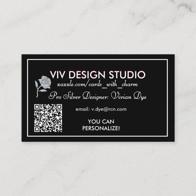 tarjetas de presentación de Viv Design Studio dici (Anverso)