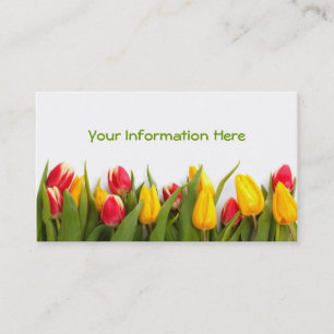 Tarjetas de presentación del jardín de tulipanes d