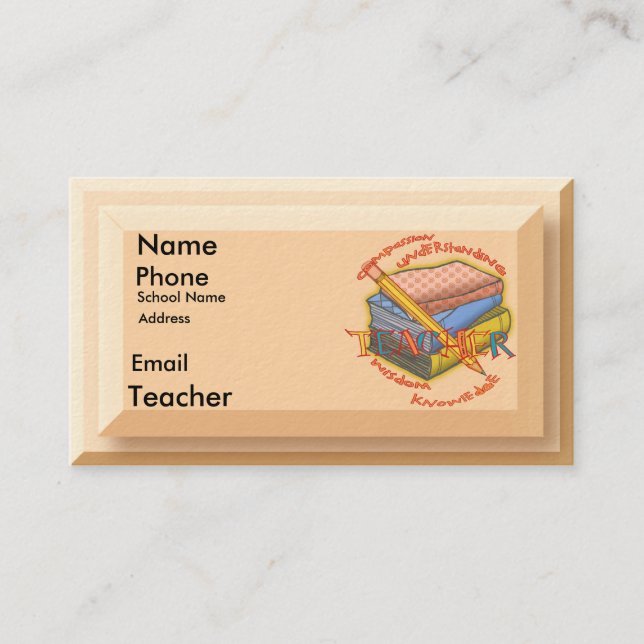 Tarjetas de presentación del lema del profesor (Anverso)