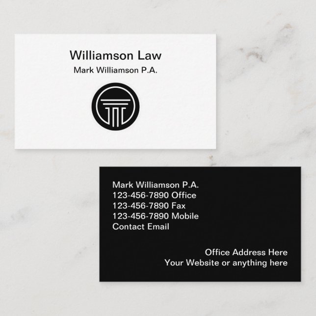 Tarjetas de presentación del logotipo de la oficin (Anverso / Reverso)