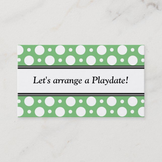 Tarjetas de presentación del Polka Verde de Playda (Anverso)