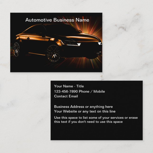 Tarjetas de presentación del servicio de detailing (Anverso / Reverso)