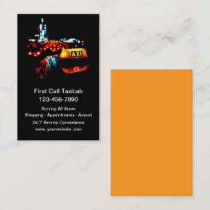 Tarjetas de presentación del servicio de taxi Cool