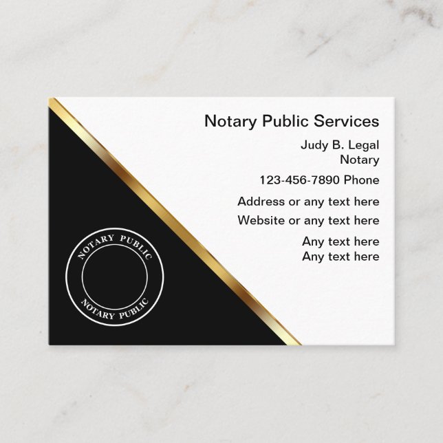 Tarjetas de presentación del servicio Notario (Anverso)