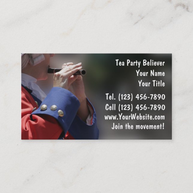 Tarjetas de Presentación del Tea Party (Anverso)
