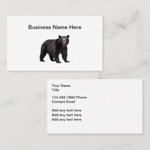 Tarjetas de presentación del tema del oso de la na