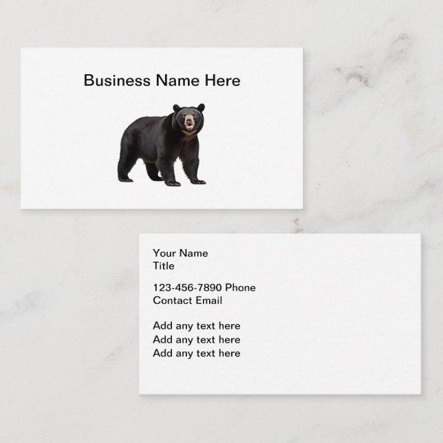 Tarjetas de presentación del tema del oso de la na (Anverso / Reverso)