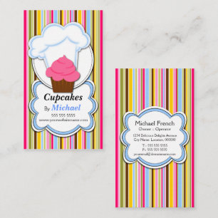 Tarjetas de presentación divertidas de cupcakes y 