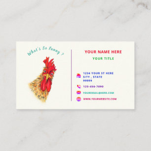 Tarjetas de Presentación Divertido Gallo Diseño Pe