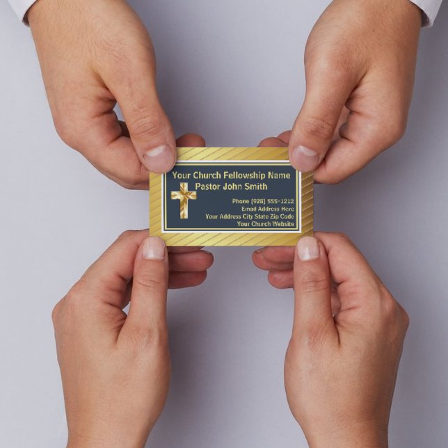 Tarjetas de presentación doradas y azules marino e (The foil details are simulated in the artwork. No actual foil will be used in making this product.)
