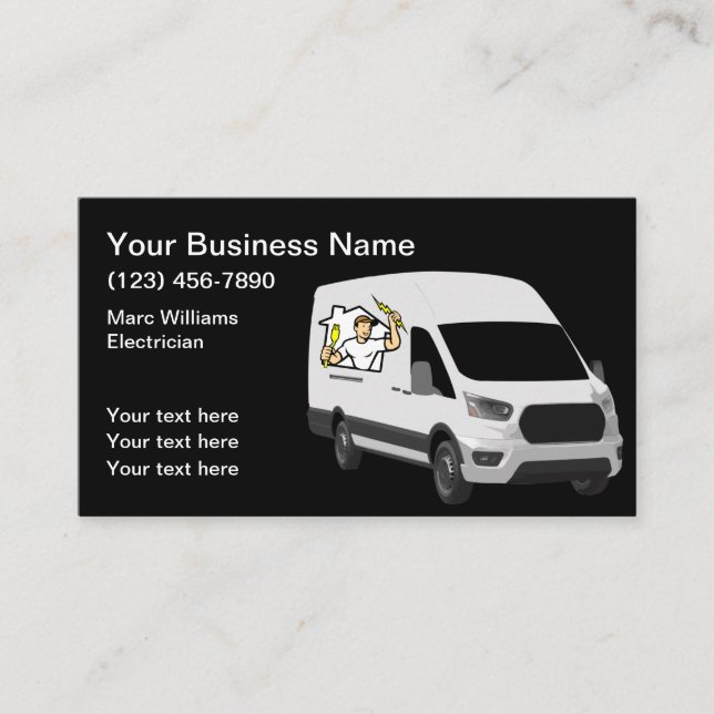 Tarjetas de presentación editables de Servicio de  (Anverso)