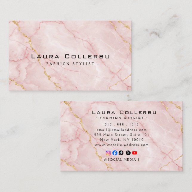 Tarjetas de Presentación Elegantes con Acentos de  (Anverso / Reverso)