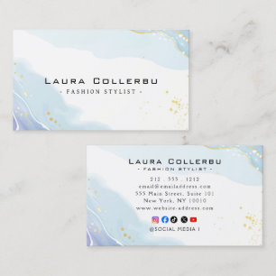 Tarjetas de presentación elegantes con acentos dor