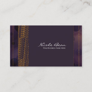 Tarjetas de presentación elegantes con bokeh púrpu