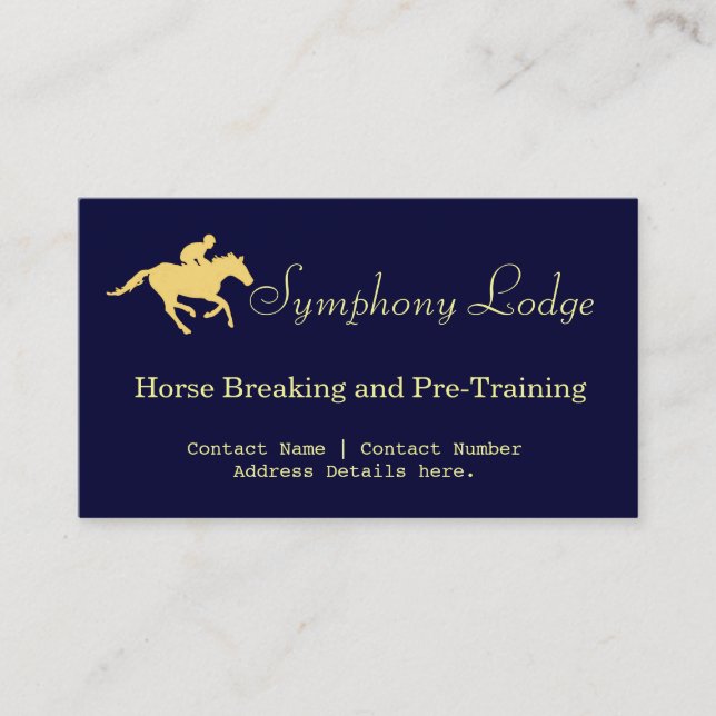 Tarjetas de presentación elegantes de caballo azul (Anverso)