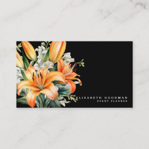 Tarjetas de presentación elegantes de lirio de tig