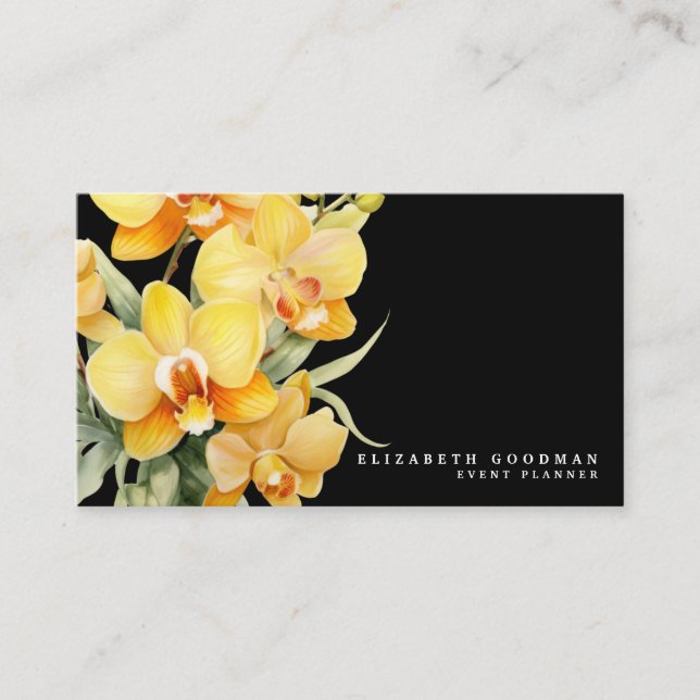 Tarjetas de presentación elegantes de orquídeas am (Anverso)