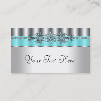 Tarjetas de presentación elegantes de plata y azul