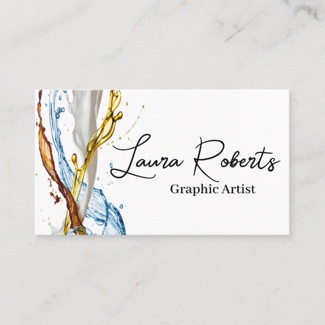 Tarjetas de Presentación Elegantes Fluidas Líquido (Anverso)