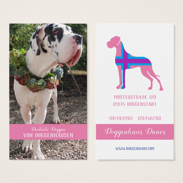 Tarjetas de presentación elegantes Great Danes par (Anverso y reverso)