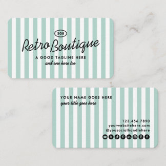 Tarjetas de presentación estándar a rayas costeras