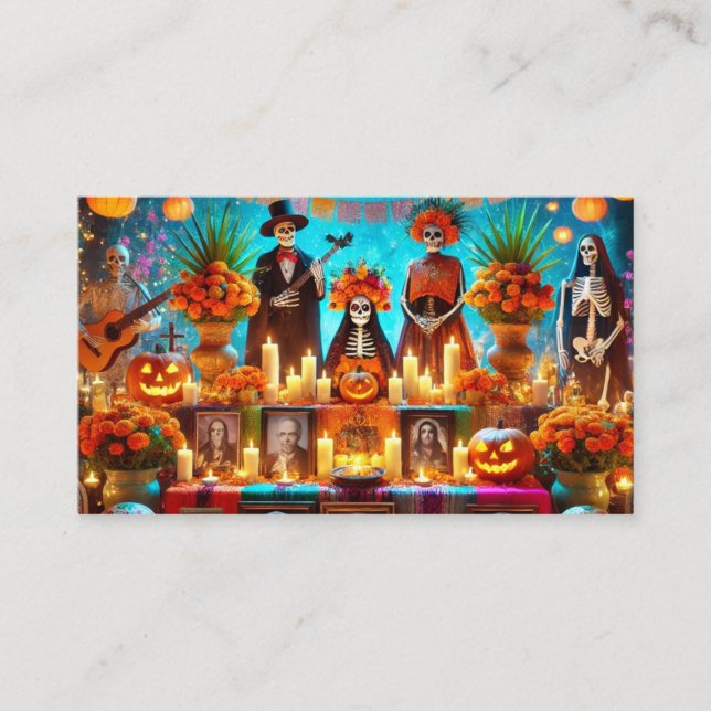 Tarjetas de presentación fiesta de Halloween  (Anverso)