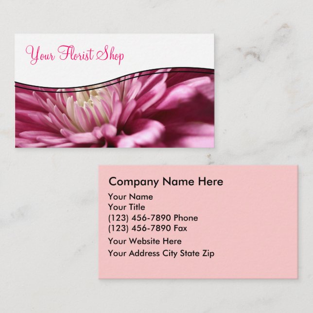 Tarjetas de presentación florales (Anverso / Reverso)