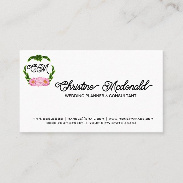 Tarjetas de Presentación Florales Boho - Minimalis (Anverso)