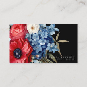 Tarjetas de presentación florales de bandera estad
