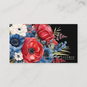 Tarjetas de presentación florales de bandera estad