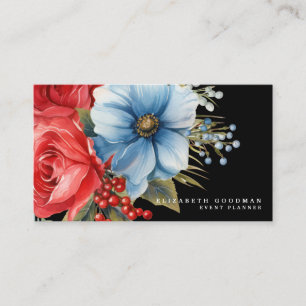 Tarjetas de presentación florales de bandera estad
